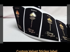 Impresión personalizable Estampado de papel de aluminio de oro Refractado de papel de terciopelo de calidad superior Etiqueta de vino para botellas de vino L