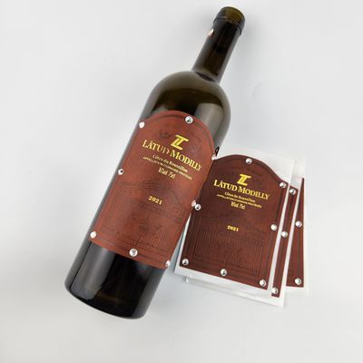 calidad Etiquetas de logotipo de cuero de PU con textura y sensación Etiquetas de etiqueta de vino personalizadas Etiquetas de cuero hechas a mano fábrica