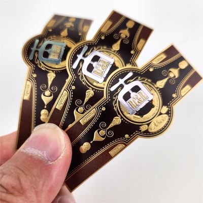 Impresión de etiquetas adhesivas para bandas de cigarros personalizadas con papel artístico, lámina dorada y ocho tipos