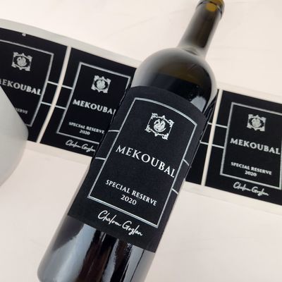 calidad Etiqueta de botella de vino de terciopelo personalizada con papel de oro fábrica