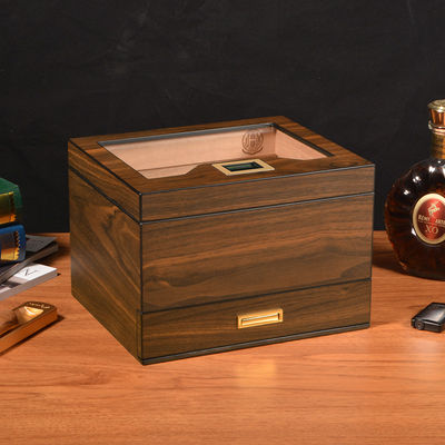 Impresión de etiquetas de cigarros con humidor con temperatura ajustable con ventana transparente Impresión de etiquetas impermeables