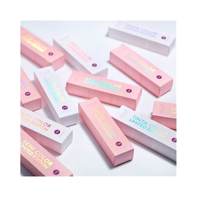 calidad Bálsamo de labios caja de papel personalizable embalaje cajas de lápiz labial personalizado con pegatinas fábrica