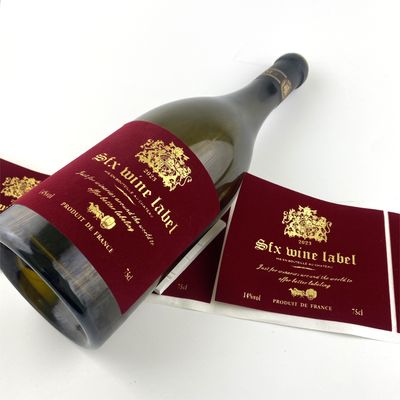 comprar Logotipo personalizado de botella pegatina de papel de aluminio en relieve de metal etiquetas de vino rojo para botellas online manufacture