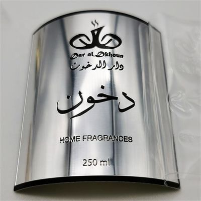 Logotipo de perfumería de brillo metálico Etiquetas de metal de diseño caliente Etiqueta en relieve 3D de metal