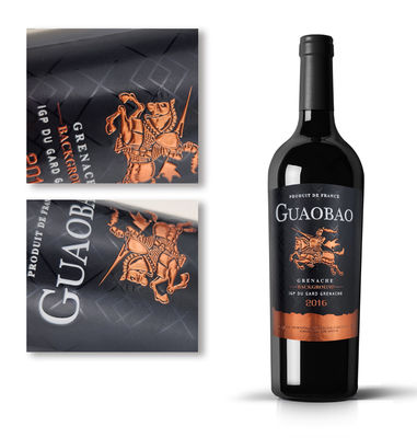 Etiqueta de etiqueta de vino de aluminio metálico ecológico de alta calidad para botellas de vino
