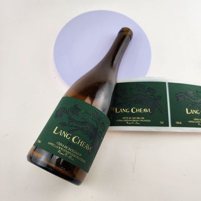 Autocolante privado de cuero Monograma Nombre Etiqueta de vino Etiqueta de vino rojo
