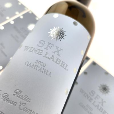 Etiqueta de vino de lujo etiqueta de vino rojo en relieve impermeable para botellas