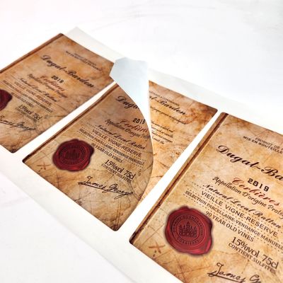Etiqueta de vino de etiqueta de vino para la impresión de etiquetas de vino tinto