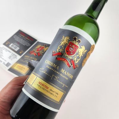 comprar Etiqueta autoadhesiva de alta calidad de oro en relieve de vino etiqueta de botella de vino rojo online manufacture