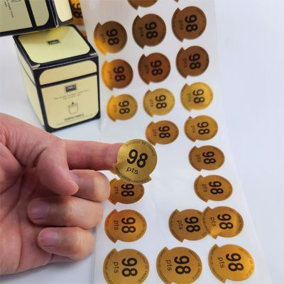 comprar Lujo papel de oro Impreso adhesivo en relieve en la vela Etiquetas de botellas de perfumes cosméticos de vino rollo online manufacture