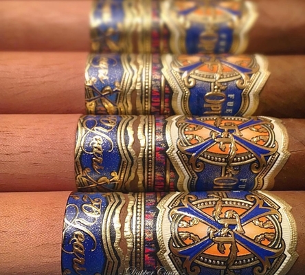 comprar Pegatina de etiqueta de cigarro personalizada en oferta Diseño a medida Estampado dorado Anillo de cigarro Etiqueta adhesiva Impermeable Impresión de etiqueta de dibujos animados online manufacture
