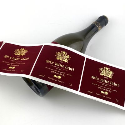 Buen precio Etiquetas de botella de vino de terciopelo rojo con grabado plateado de etiqueta privada Vino para botellas de vidrio en línea