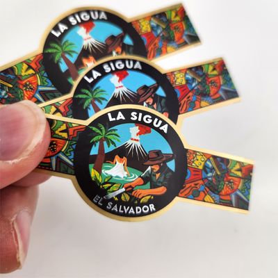 Buen precio Logotipo personalizado cigarrillo adhesivo pegatina impermeable embalaje papel estampado cigarrillo banda etiqueta impresa en línea