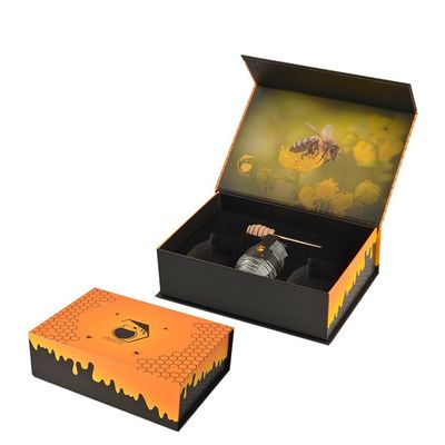 Buen precio Negro Naranja Cajas de regalo de cierre magnético personalizado Matte caja plegable de embalaje para miel en línea