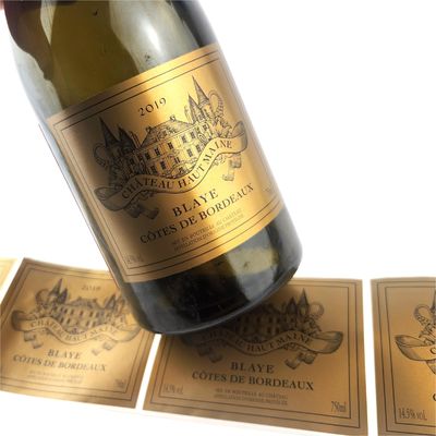 Buen precio Etiqueta de oro de papel de oro resistente al agua etiqueta de oro de whisky autoadhesivo etiquetas de cerveza de oro en línea