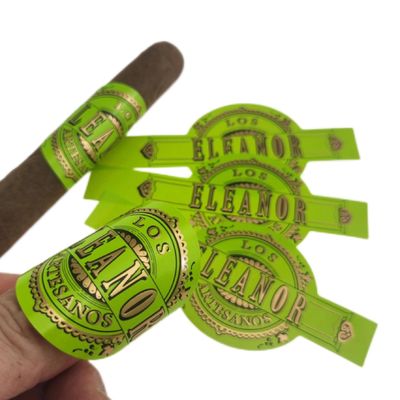 Buen precio Bandas de cigarrillos de lujo verdes Impresión de pegatinas de marca personalizadas para el embalaje en línea