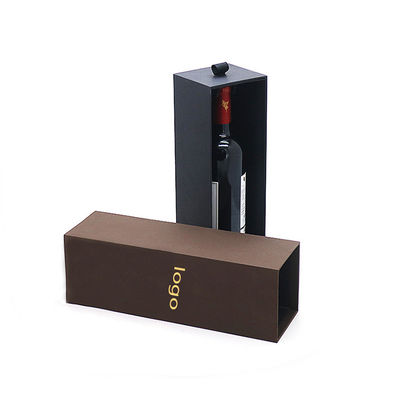Buen precio Embalaje de caja de papel de champán botella única regalo vino tinto lujoso caja de cartón rectangular en línea