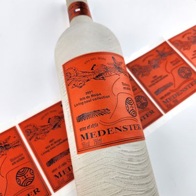 Buen precio Etiquetas de champán personalizadas Logotipo de lámina de oro Regalo Fiesta de bodas Vino rojo Embalaje Etiquetas de cuero pegatina en línea
