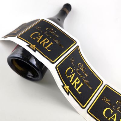 Buen precio Etiqueta autoadhesiva de cuero de lujo Vino rojo Embalaje de vinilo resistente al agua en línea