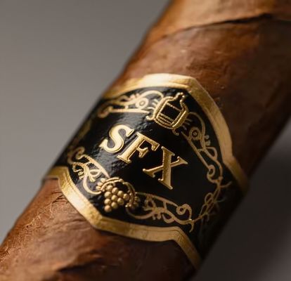 Buen precio Customized Shape ISO9001 Certified Full-automatic Production Gold Foil Embossed Cigar Label Adhesive Sticker en línea